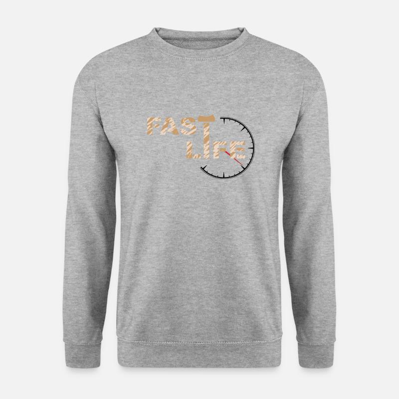 FAST LIFE - Unisex Pullover - Weißgrau meliert
