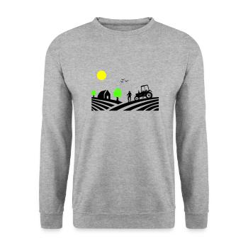 Tractor Farm - Unisex Sweatshirt - salt & pepper - Front - Alina (178cm) & Michal (187cm)