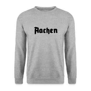 Aachen - Unisex Pullover - Weißgrau meliert - Vorne - Alina (178cm) & Michal (187cm)