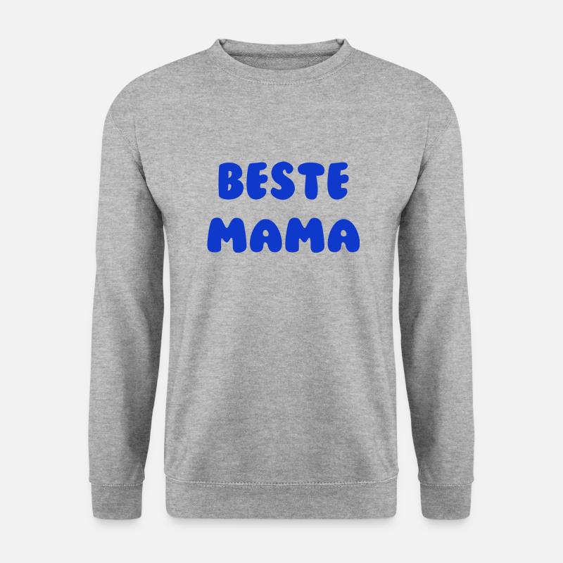 Beste Mama Blau - Unisex Pullover - Weißgrau meliert