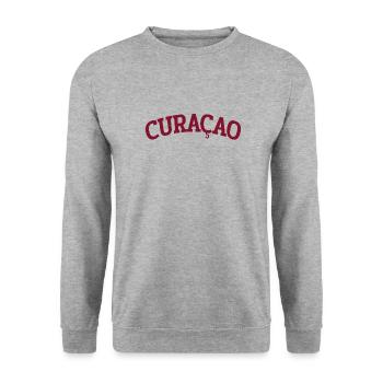 Curacao - Est 1499 - Dutch Caribbean - Karibik - Unisex Pullover - Weißgrau meliert - Vorne - Alina (178cm) & Michal (187cm)