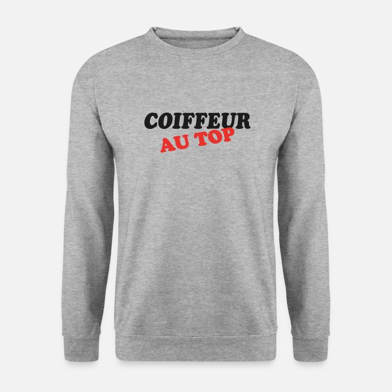 FRISEUR AN DER SPITZE - Unisex Pullover - Weißgrau meliert