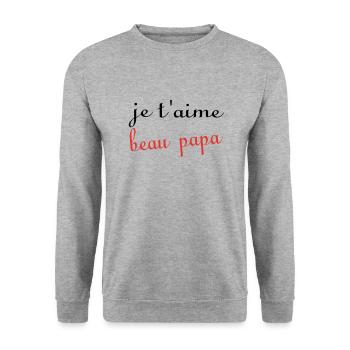 I love you stepdad - Unisex Sweatshirt - salt & pepper - Front - Alina (178cm) & Michal (187cm)
