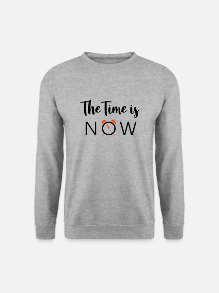 The Time is NOW - 2 Farben - Unisex Pullover - Weißgrau meliert