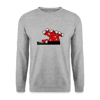 3 DJ Party Eyes Monster Alien Alien Horror - Unisex Sweatshirt - salt & pepper - Front - Alina (178cm) & Michal (187cm)