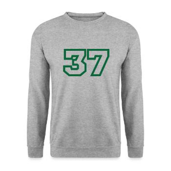 Number 37 green sport - Unisex Sweatshirt - salt & pepper - Front - Alina (178cm) & Michal (187cm)