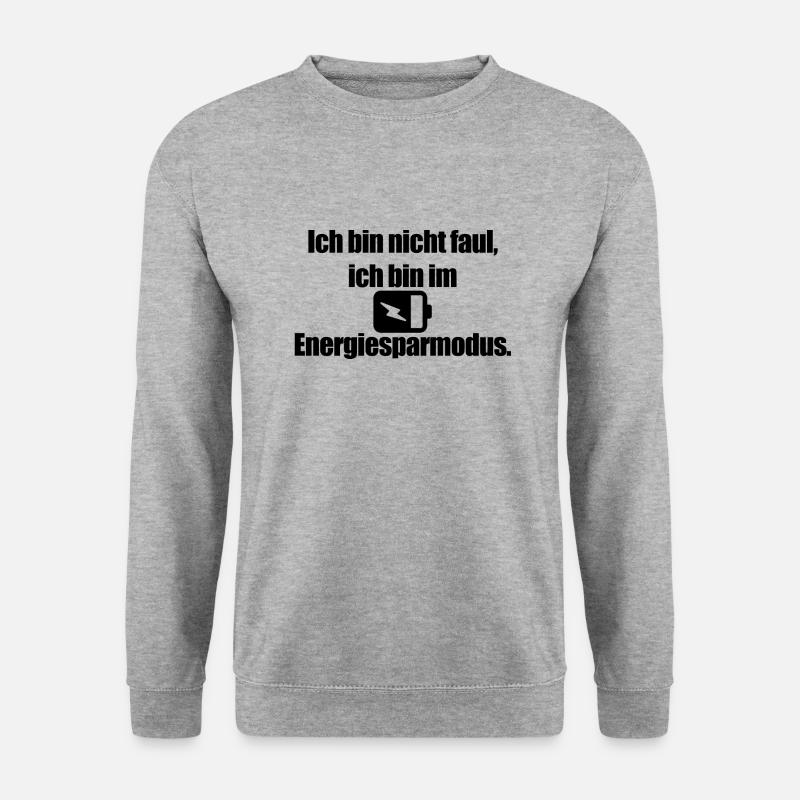Energiesparmodus aktiv - Unisex Pullover - Weißgrau meliert