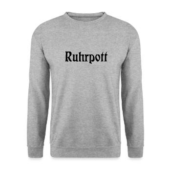 Ruhrpott - Pott - Bergbau - Kumpel - Ruhr - Shirt - Unisex Pullover - Weißgrau meliert - Vorne - Alina (178cm) & Michal (187cm)