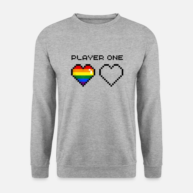 Player One Rainbow - Unisex Pullover - Weißgrau meliert