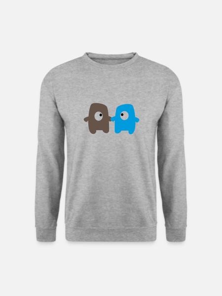 Monsters in love - Unisex Pullover - Weißgrau meliert