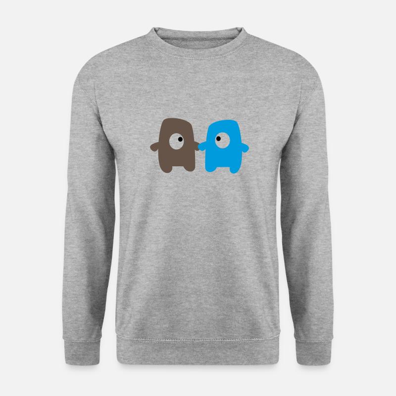 Monsters in love - Unisex Pullover - Weißgrau meliert