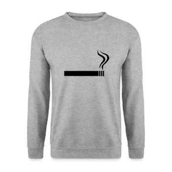 Zigarette - Rauchen - Unisex Pullover - Weißgrau meliert - Vorne - Alina (178cm) & Michal (187cm)