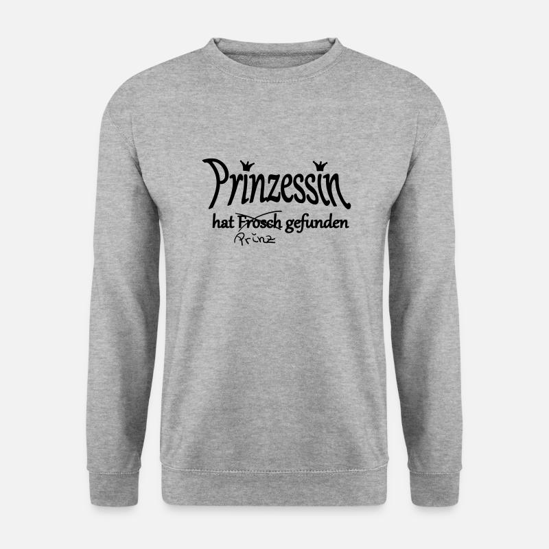 Prinzessin - Frosch - Unisex Pullover - Weißgrau meliert