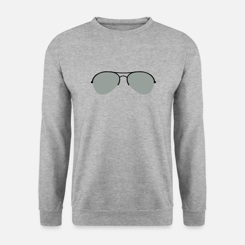 Die Flieger Brille - Unisex Pullover - Weißgrau meliert
