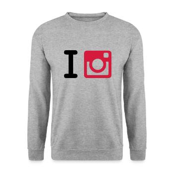 I Instagram + Yours (I Heart NewYork Style) - Unisex Sweatshirt - salt & pepper - Front - Alina (178cm) & Michal (187cm)
