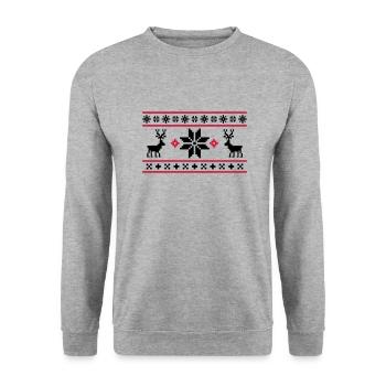 Norwegian pattern (winter) 05.1 - Unisex Sweatshirt - salt & pepper - Front - Alina (178cm) & Michal (187cm)