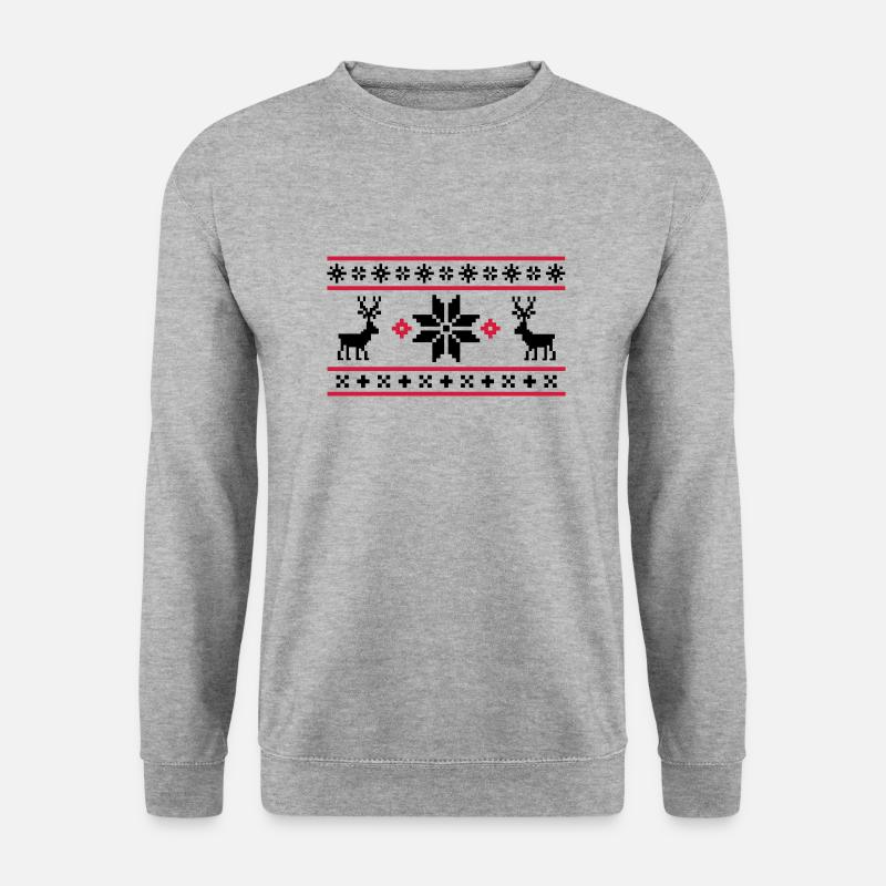 Norwegian pattern (winter) 05.1 - Unisex Sweatshirt - salt & pepper