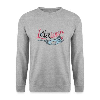 Lotterleben Zwo T-Shirts - Unisex Sweatshirt - salt & pepper - Front - Alina (178cm) & Michal (187cm)