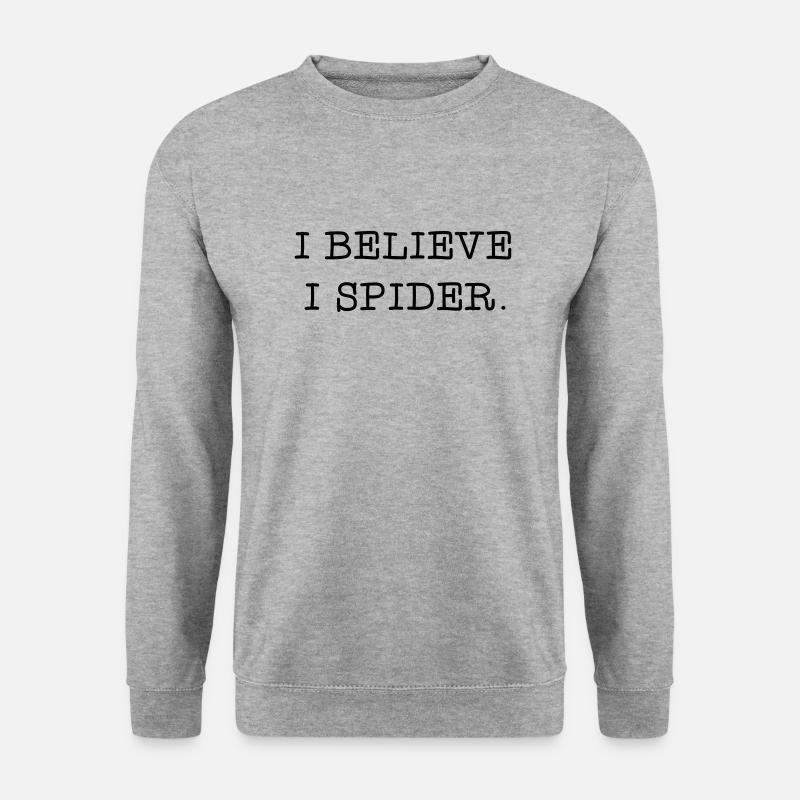 I believe I spider - Unisex Pullover - Weißgrau meliert