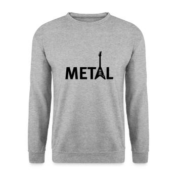 metall - Unisex Sweatshirt - salt & pepper - Front - Alina (178cm) & Michal (187cm)