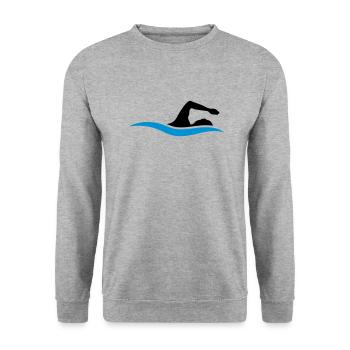 logo black swimming swimmer club team wasse - Unisex Sweatshirt - salt & pepper - Front - Alina (178cm) & Michal (187cm)