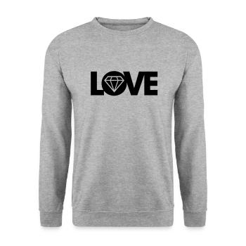Liebe Diamant - Unisex Pullover - Weißgrau meliert - Vorne - Alina (178cm) & Michal (187cm)