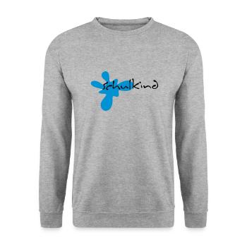 schulkind - Unisex Pullover - Weißgrau meliert - Vorne - Alina (178cm) & Michal (187cm)