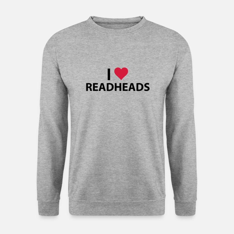 i_love_redheads - Unisex Pullover - Weißgrau meliert