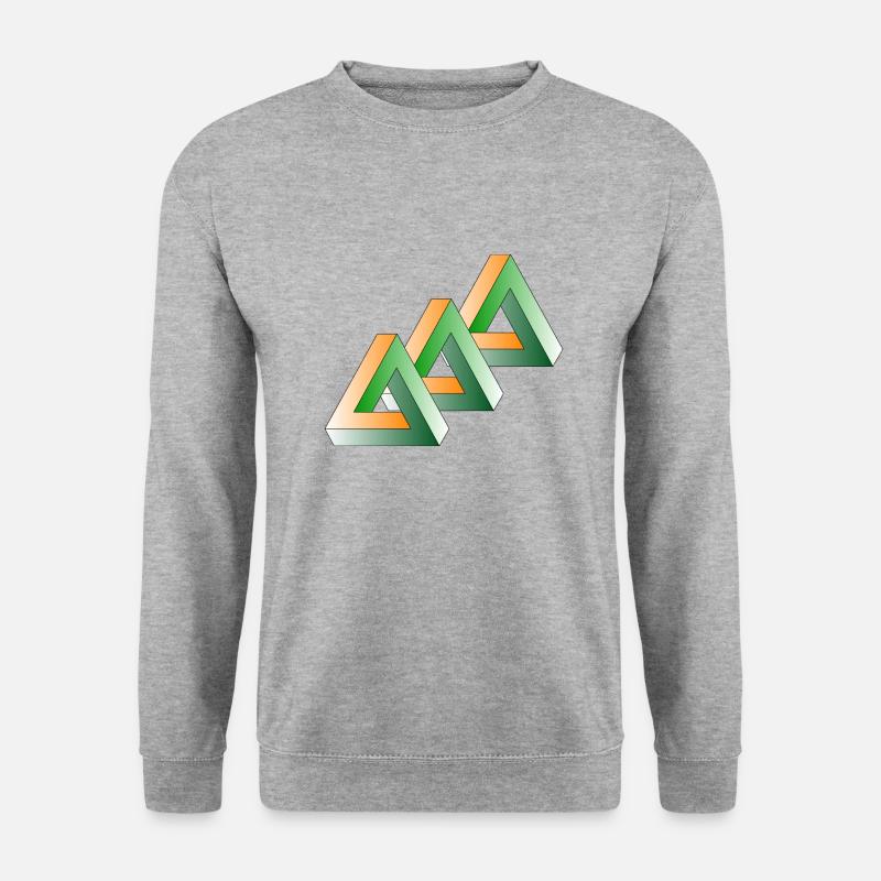 Dreieck - Unisex Pullover - Weißgrau meliert