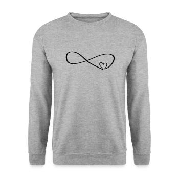 Unendliche Liebe - Unisex Pullover - Weißgrau meliert - Vorne - Alina (178cm) & Michal (187cm)