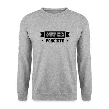 Tennis de table / Pongiste / Ping-pong / Ping pong - Sweat-shirt Unisexe - gris chiné - Devant - Alina (178cm) & Michal (187cm)