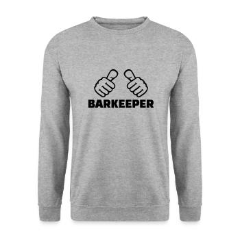 Barkeeper - Unisex Pullover - Weißgrau meliert - Vorne - Alina (178cm) & Michal (187cm)