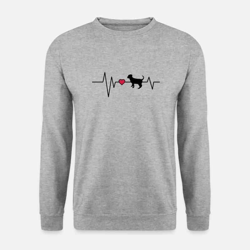 Herzschlag Hund Welpe - Unisex Pullover - Weißgrau meliert