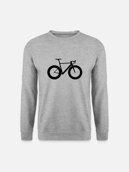 Rennrad Fixie Singlespeed schwarz - Unisex Pullover - Weißgrau meliert