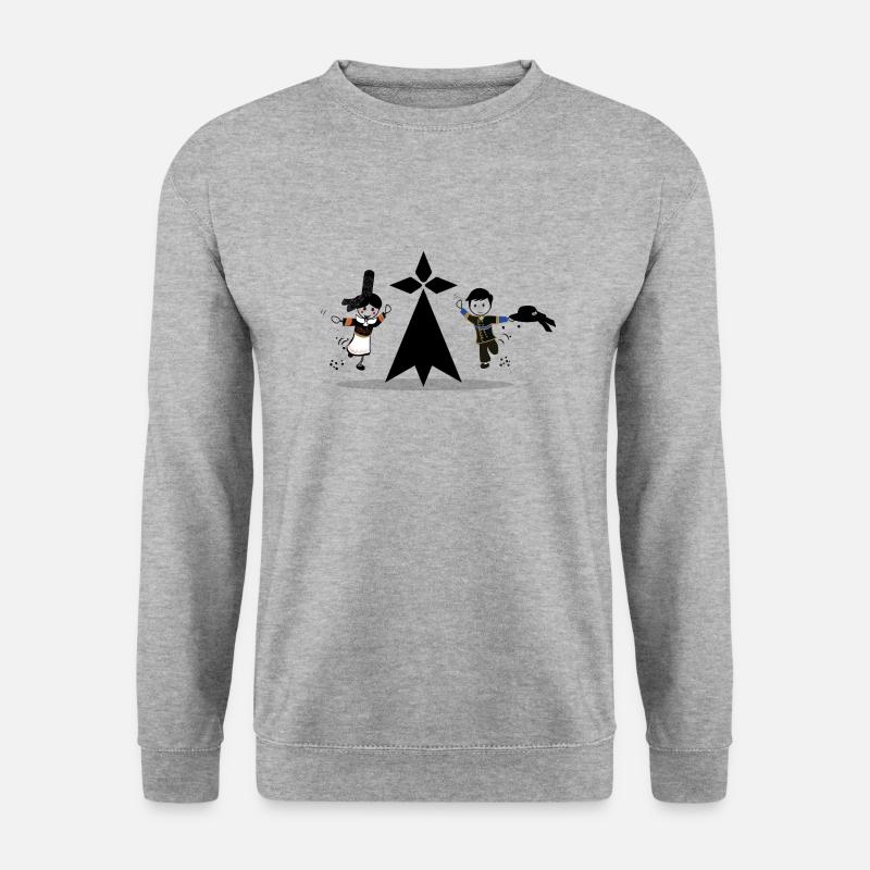 ein Hermelin und das Bretonengeschenk - Unisex Pullover - Weißgrau meliert