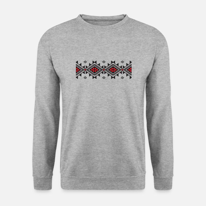 Kabyle Teppichmuster - Unisex Pullover - Weißgrau meliert