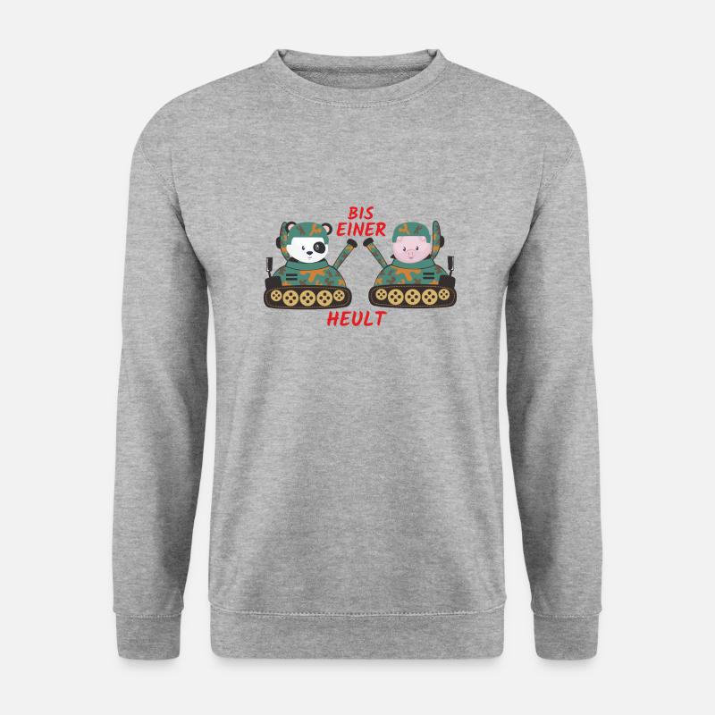 Bis einer heult - Unisex Pullover - Weißgrau meliert