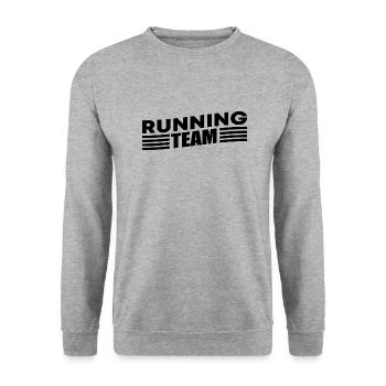 Running Team Laufen Marathon Trailrun Geschenk - Unisex Pullover - Weißgrau meliert - Vorne - Alina (178cm) & Michal (187cm)