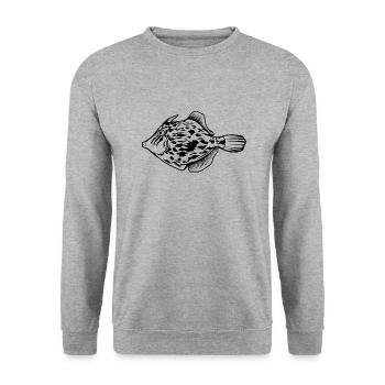 File fish outline by Scuba.Style - Unisex Sweatshirt - salt & pepper - Front - Alina (178cm) & Michal (187cm)