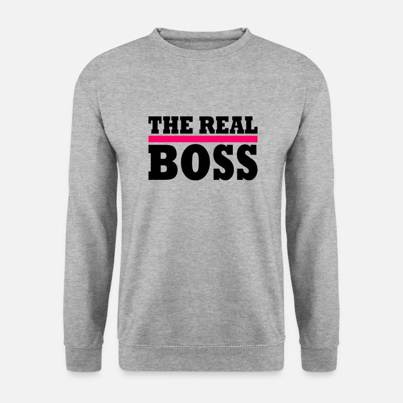 The real boss - Unisex Pullover - Weißgrau meliert