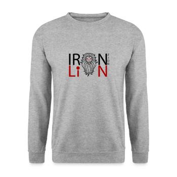 LION - Sweat-shirt Unisexe - gris chiné - Devant - Alina (178cm) & Michal (187cm)