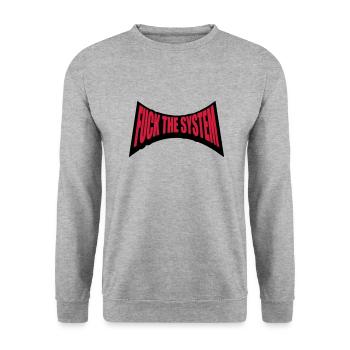 Punk fuck the system - Unisex Pullover - Weißgrau meliert - Vorne - Alina (178cm) & Michal (187cm)