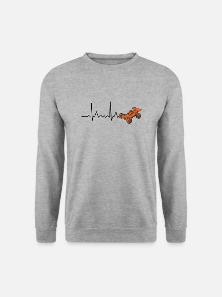 RC Car Herzschlag EKG - Unisex Pullover - Weißgrau meliert