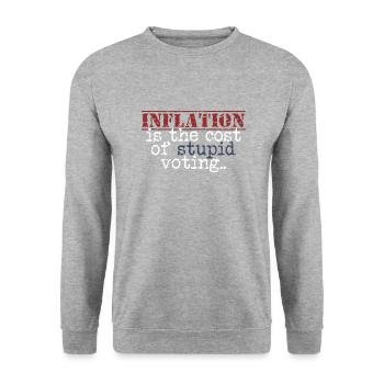 L’inflation est causée par une provocation électorale stupide - Sweat-shirt Unisexe - gris chiné - Devant - Alina (178cm) & Michal (187cm)