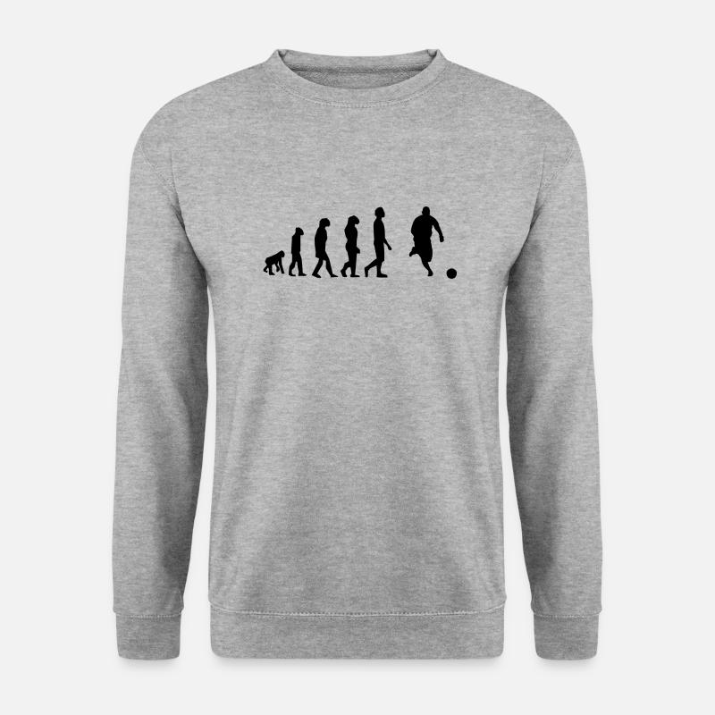 Evolution des Fußballs - Unisex Pullover - Weißgrau meliert