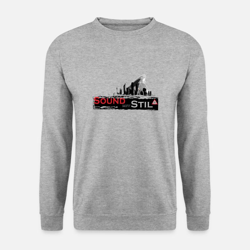 Sound mit Stil Skyline - Unisex Pullover - Weißgrau meliert