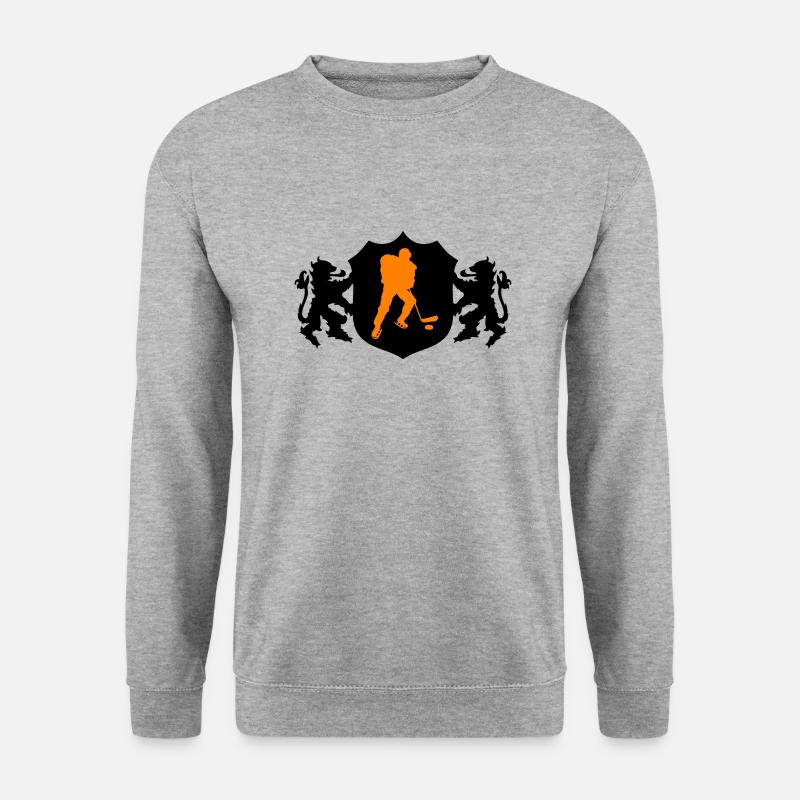 hockey wappen 2 - Unisex Pullover - Weißgrau meliert