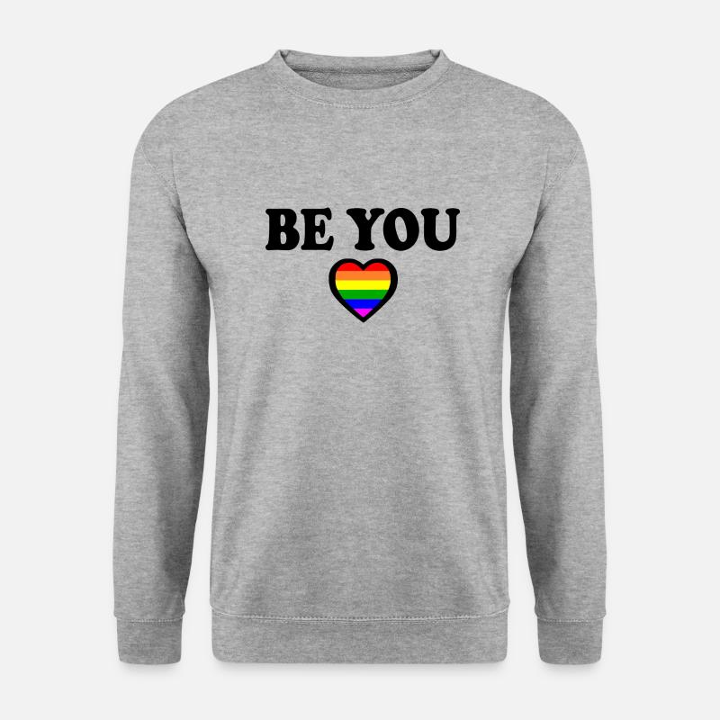 Be you - Unisex Pullover - Weißgrau meliert