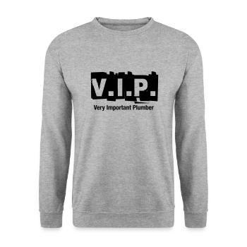 V.I.P. Very Important Plumber - Unisex Sweatshirt - salt & pepper - Front - Alina (178cm) & Michal (187cm)