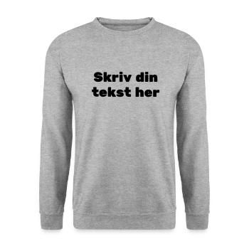 Schreiben Sie hier Ihren Text - Unisex Pullover - Weißgrau meliert - Vorne - Alina (178cm) & Michal (187cm)
